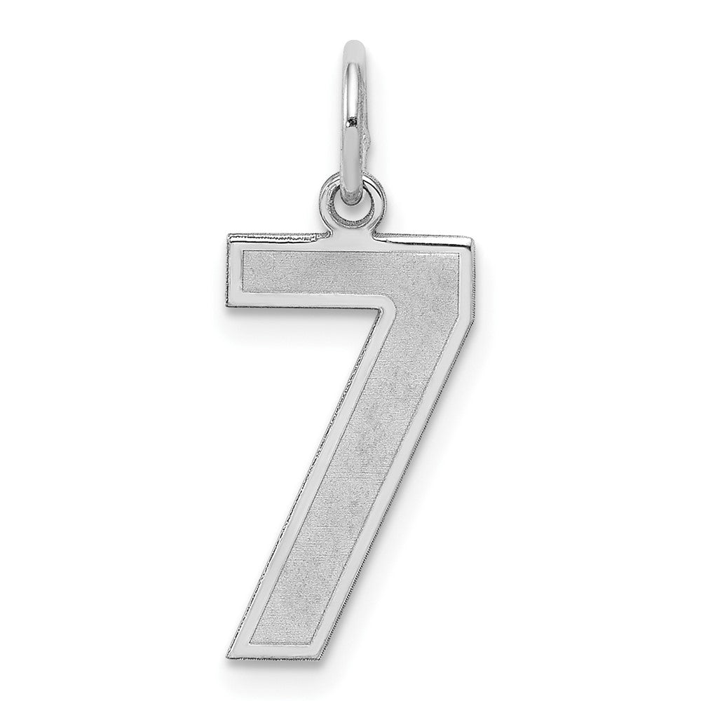 Sterlingsilber Silber/rhodiniert Satiniert Zahl 7 Charm