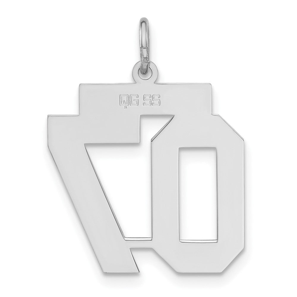 Sterlingsilber Poliert & Lasered Mittel Zahl 07 mit Oberteil Charm