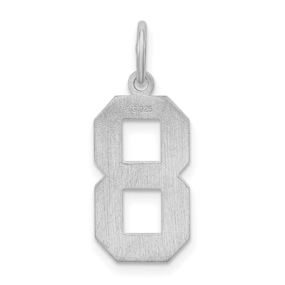 Sterlingsilber Silber/rhodiniert Satiniert Zahl 8 Charm