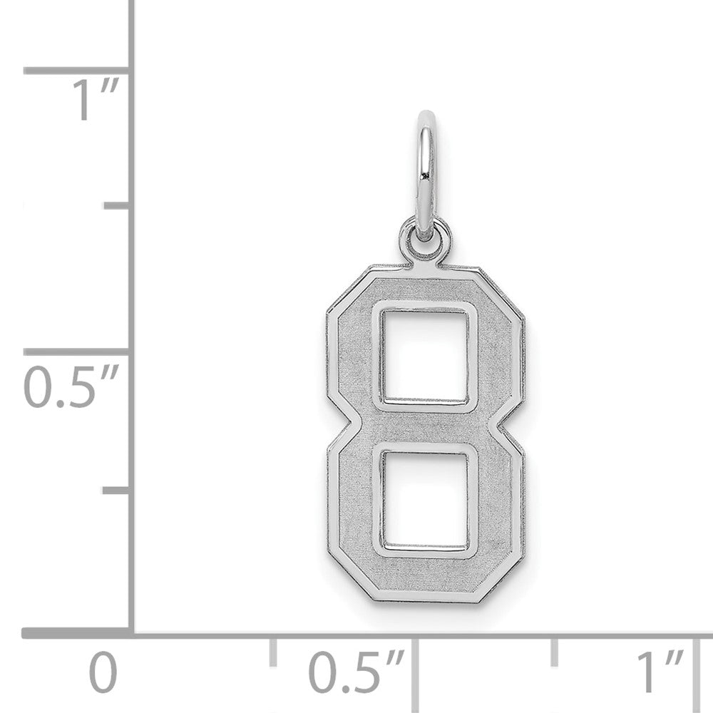 Sterlingsilber Silber/rhodiniert Satiniert Zahl 8 Charm