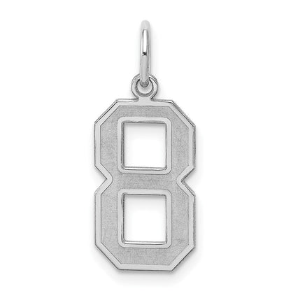 Sterlingsilber Silber/rhodiniert Satiniert Zahl 8 Charm