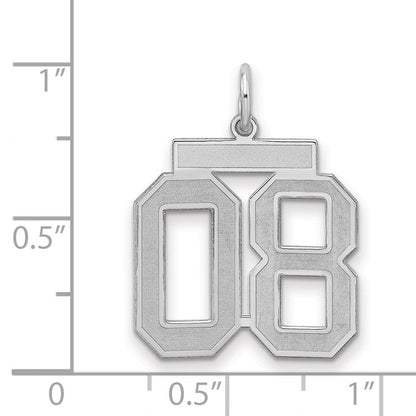 Sterlingsilber Rhodiniert Mittel Satiniert Zahl 8 mit Oberteil