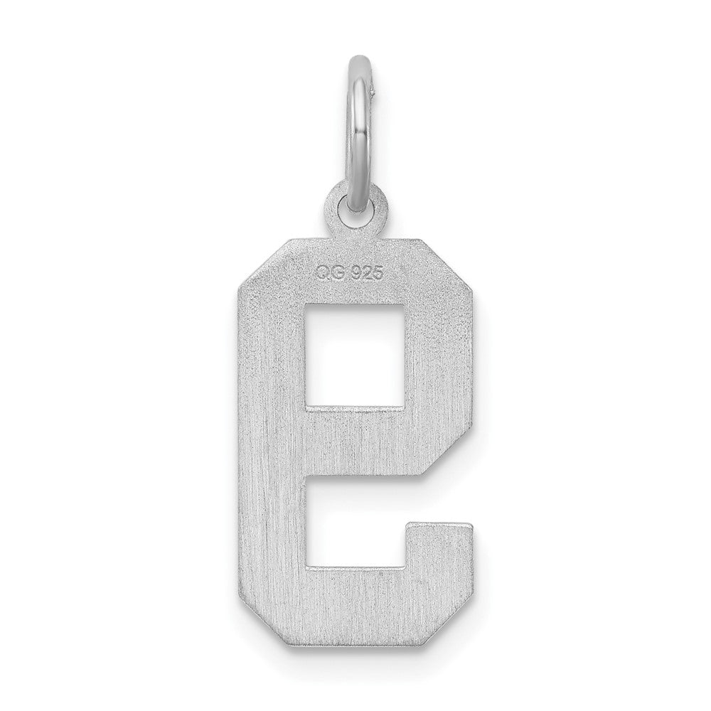 Sterlingsilber Silber/rhodiniert Satiniert Zahl 9 Charm