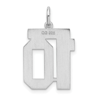 Sterlingsilber Silber/rhodiniert Satiniert Zahl 10 Charm