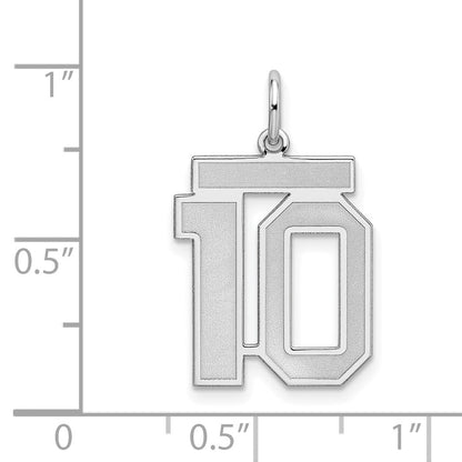 Sterlingsilber Silber/rhodiniert Satiniert Zahl 10 Charm