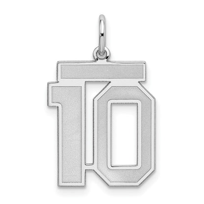Sterlingsilber Silber/rhodiniert Satiniert Zahl 10 Charm