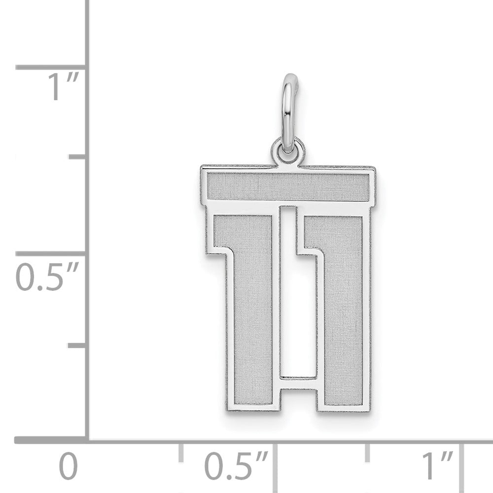 Sterlingsilber Silber/rhodiniert Satiniert Zahl 11 Charm