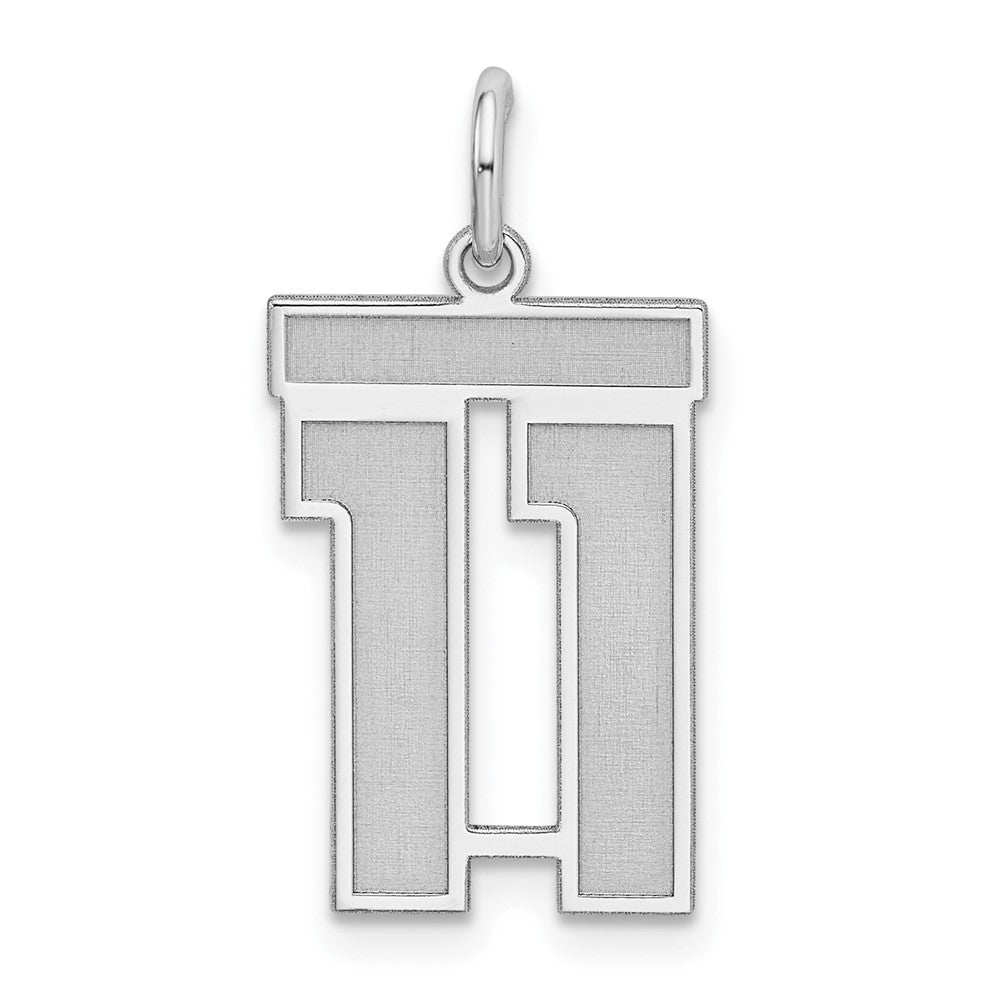 Sterlingsilber Silber/rhodiniert Satiniert Zahl 11 Charm