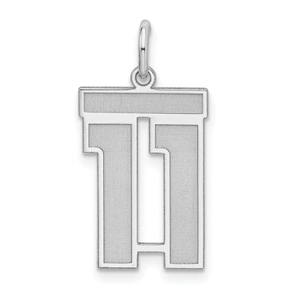 Sterlingsilber Silber/rhodiniert Satiniert Zahl 11 Charm