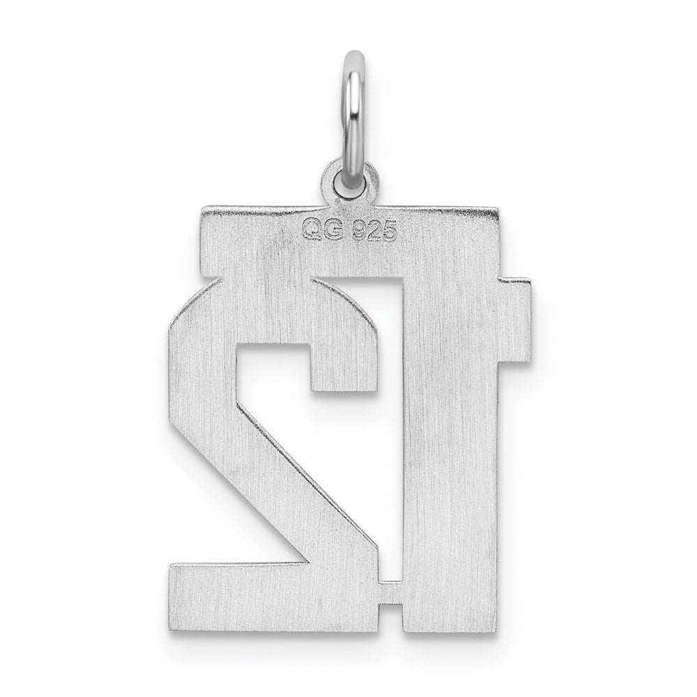 Sterlingsilber Silber/rhodiniert Satiniert Zahl 12 Charm