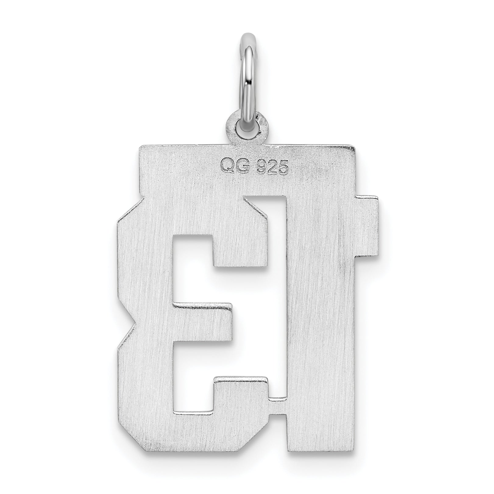Sterlingsilber Silber/rhodiniert Satiniert Zahl 13 Charm