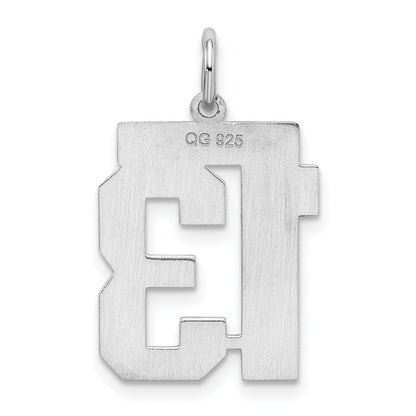 Sterlingsilber Silber/rhodiniert Satiniert Zahl 13 Charm
