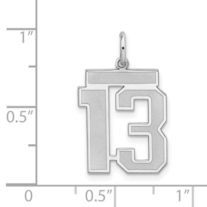 Sterlingsilber Silber/rhodiniert Satiniert Zahl 13 Charm