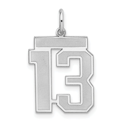 Sterlingsilber Silber/rhodiniert Satiniert Zahl 13 Charm