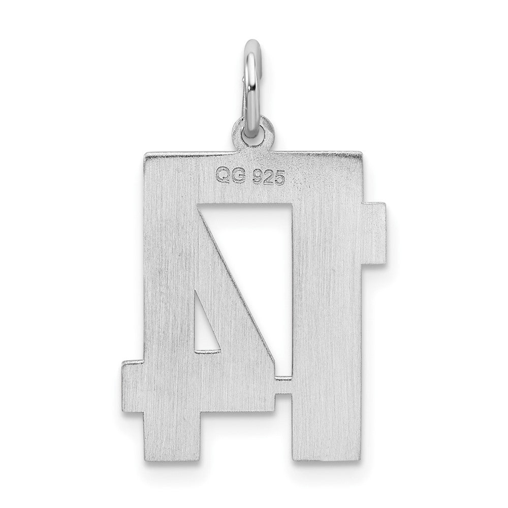 Sterlingsilber Silber/rhodiniert Satiniert Zahl 14 Charm