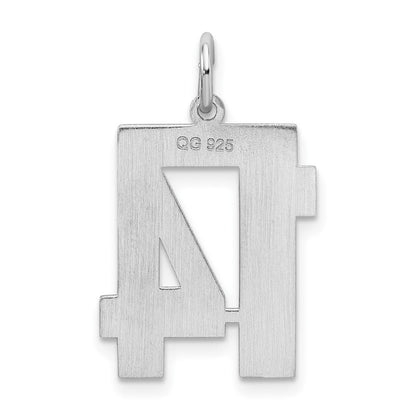 Sterlingsilber Silber/rhodiniert Satiniert Zahl 14 Charm