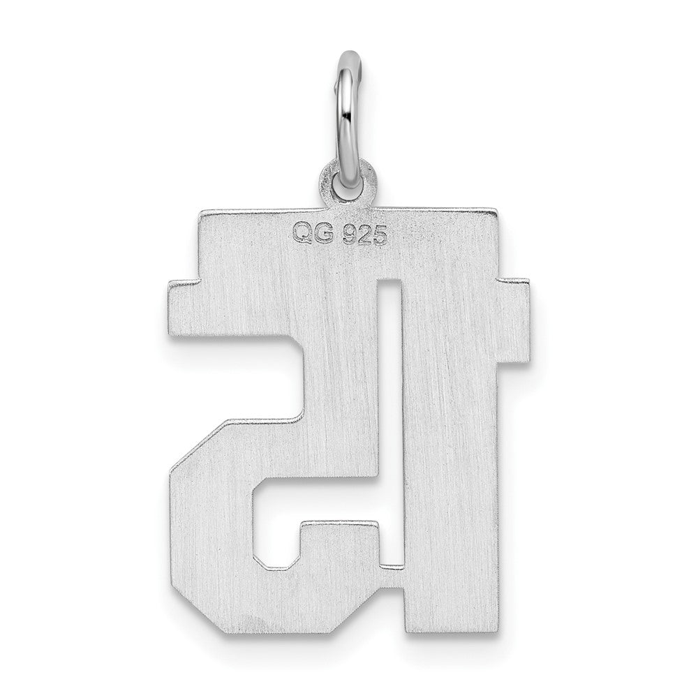 Sterlingsilber Silber/rhodiniert Satiniert Zahl 15 Charm