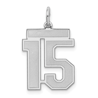 Sterlingsilber Silber/rhodiniert Satiniert Zahl 15 Charm