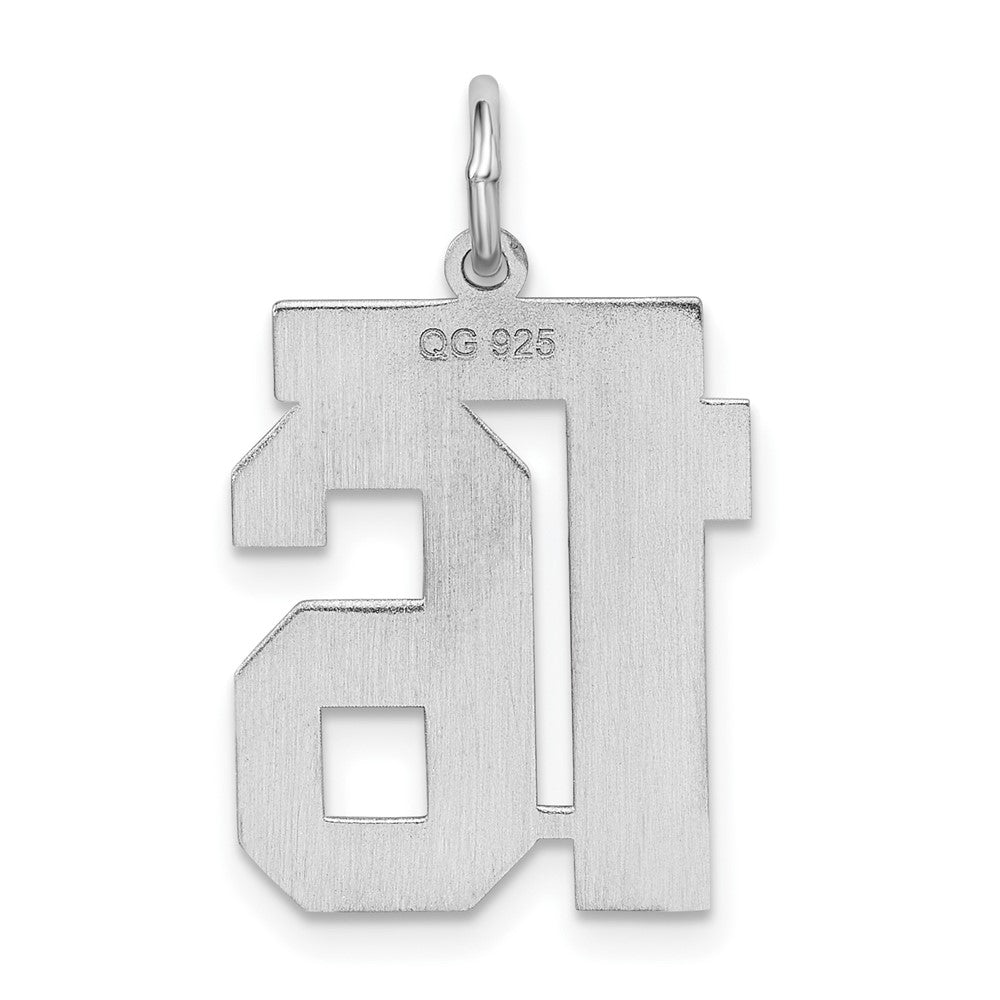 Sterlingsilber Silber/rhodiniert Satiniert Zahl 16 Charm