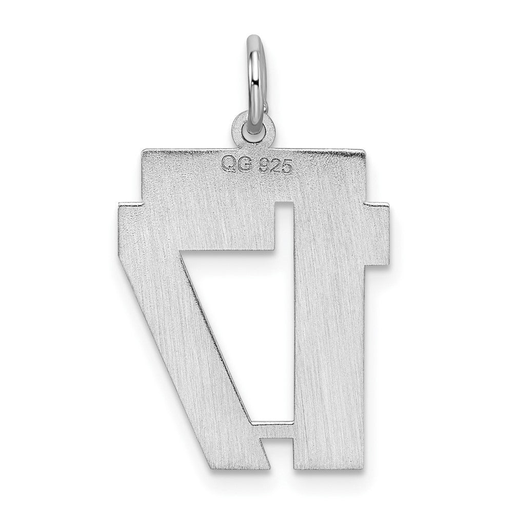 Sterlingsilber Silber/rhodiniert Satiniert Zahl 17 Charm