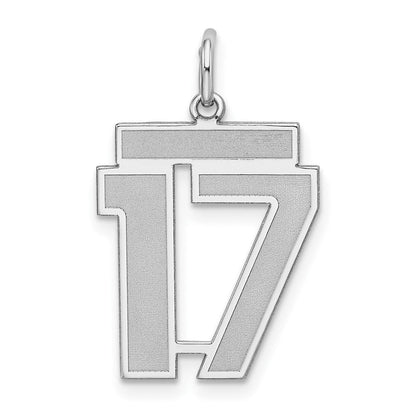 Sterlingsilber Silber/rhodiniert Satiniert Zahl 17 Charm