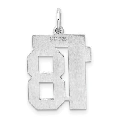 Sterlingsilber Silber/rhodiniert Satiniert Zahl 18 Charm