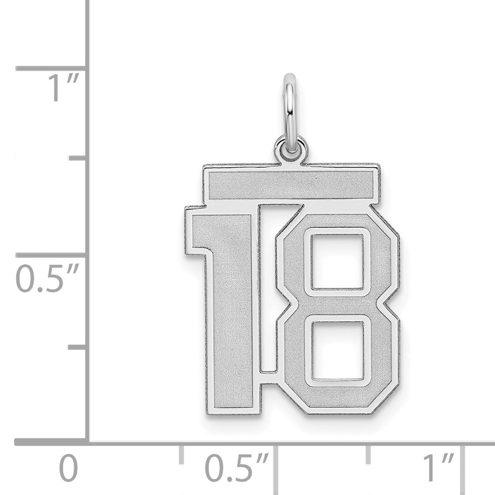 Sterlingsilber Silber/rhodiniert Satiniert Zahl 18 Charm