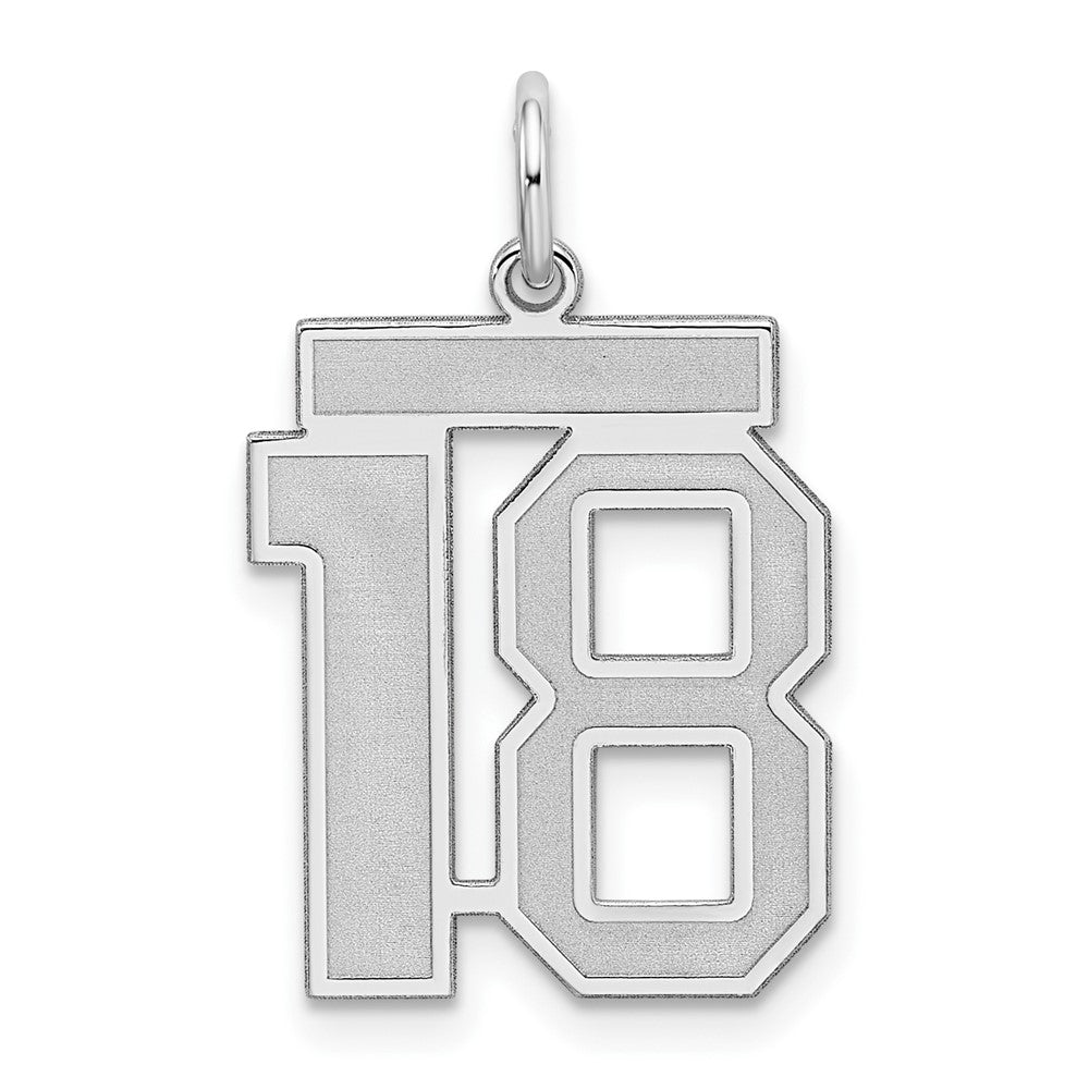 Sterlingsilber Silber/rhodiniert Satiniert Zahl 18 Charm