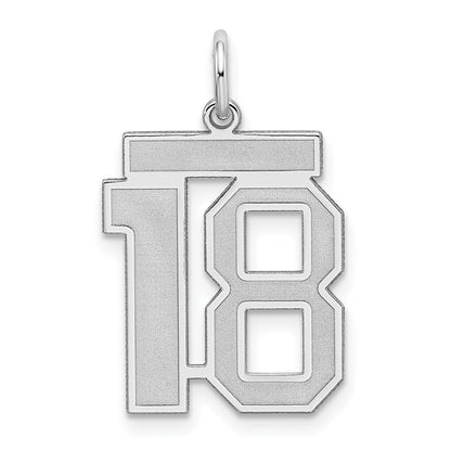 Sterlingsilber Silber/rhodiniert Satiniert Zahl 18 Charm