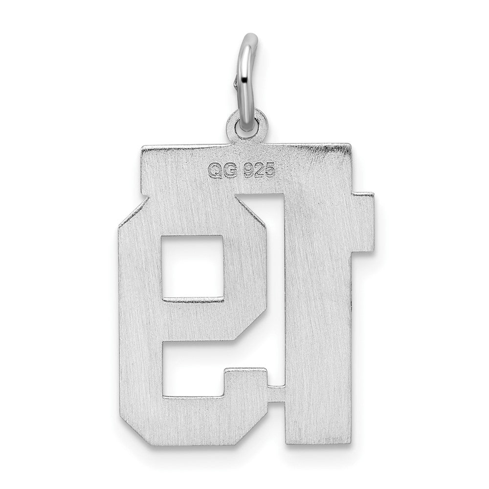 Sterlingsilber Silber/rhodiniert Satiniert Zahl 19 Charm