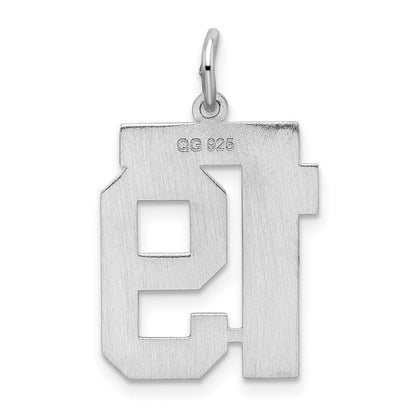 Sterlingsilber Silber/rhodiniert Satiniert Zahl 19 Charm