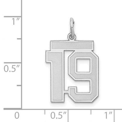 Sterlingsilber Silber/rhodiniert Satiniert Zahl 19 Charm