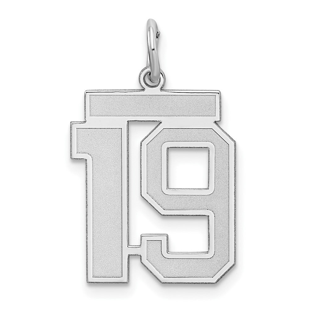 Sterlingsilber Silber/rhodiniert Satiniert Zahl 19 Charm