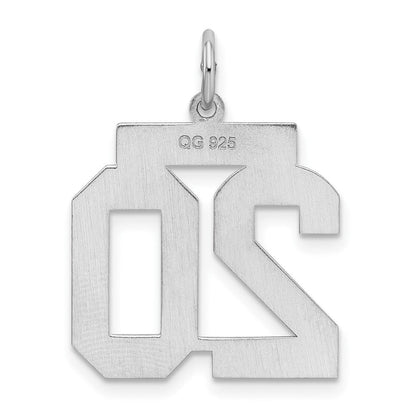 Sterlingsilber Silber/rhodiniert Satiniert Zahl 20 Charm