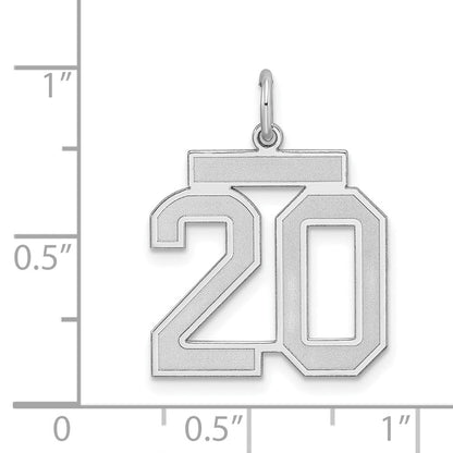 Sterlingsilber Silber/rhodiniert Satiniert Zahl 20 Charm