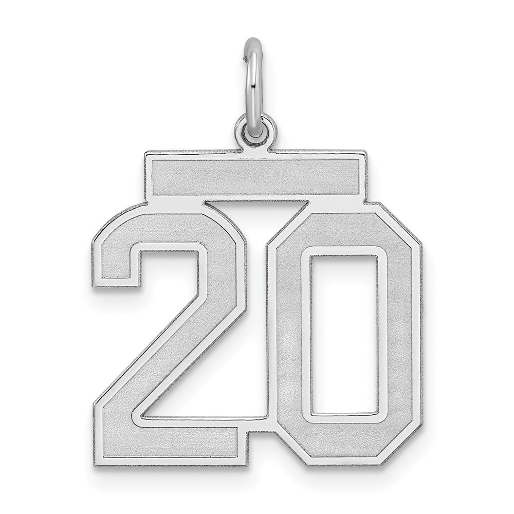 Sterlingsilber Silber/rhodiniert Satiniert Zahl 20 Charm
