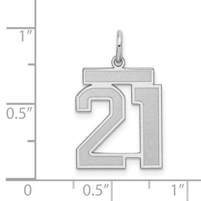 Sterlingsilber Silber/rhodiniert Satiniert Zahl 21 Charm