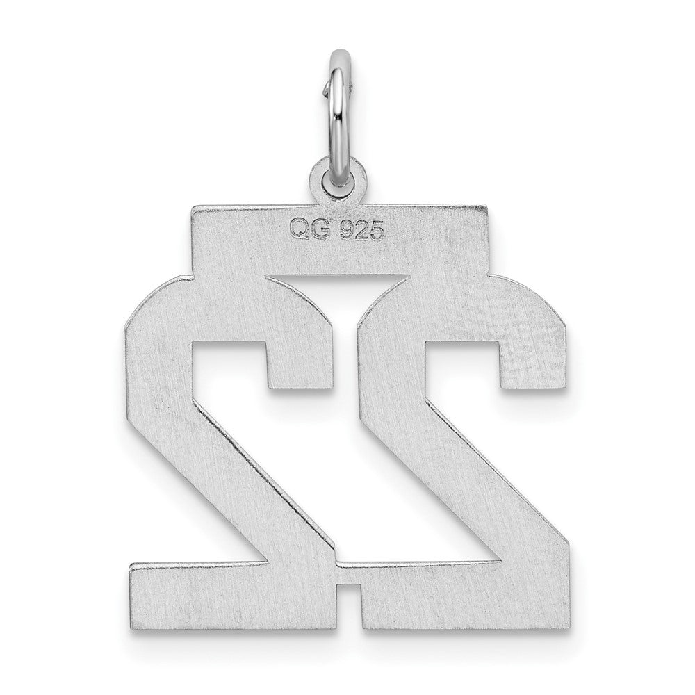 Sterlingsilber Silber/rhodiniert Satiniert Zahl 22 Charm