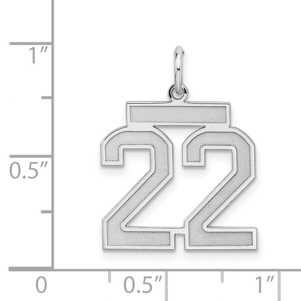Sterlingsilber Silber/rhodiniert Satiniert Zahl 22 Charm