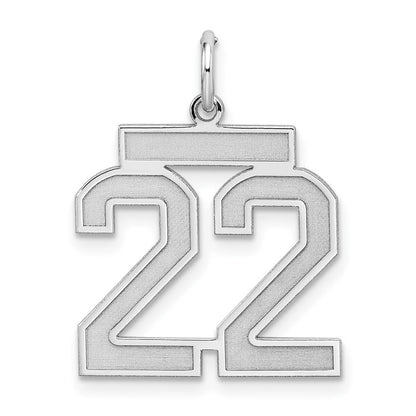Sterlingsilber Silber/rhodiniert Satiniert Zahl 22 Charm