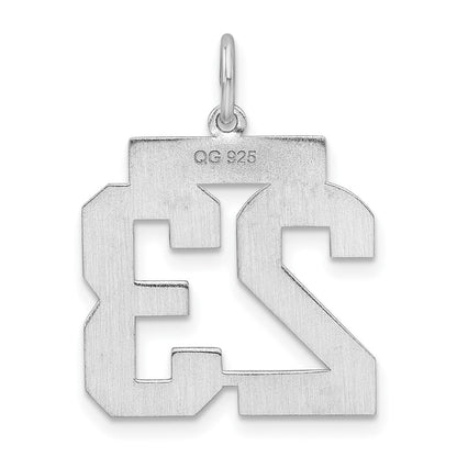 Sterlingsilber Silber/rhodiniert Satiniert Zahl 23 Charm
