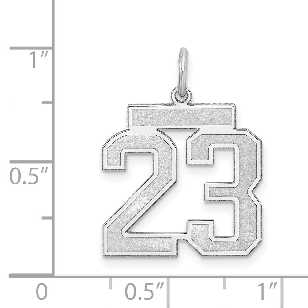 Sterlingsilber Silber/rhodiniert Satiniert Zahl 23 Charm