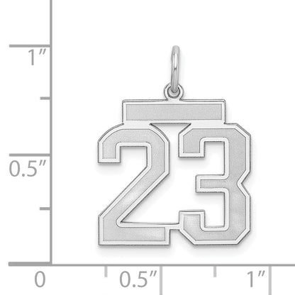 Sterlingsilber Silber/rhodiniert Satiniert Zahl 23 Charm