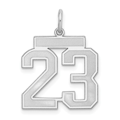 Sterlingsilber Silber/rhodiniert Satiniert Zahl 23 Charm
