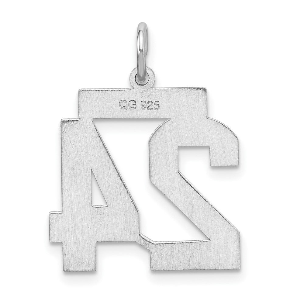 Sterlingsilber Silber/rhodiniert Satiniert Zahl 24 Charm