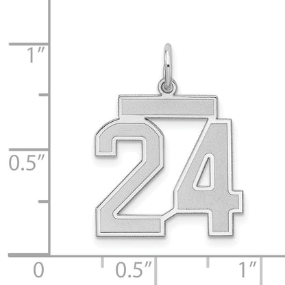 Sterlingsilber Silber/rhodiniert Satiniert Zahl 24 Charm
