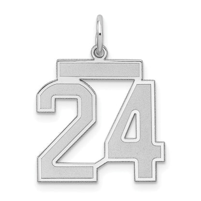 Sterlingsilber Silber/rhodiniert Satiniert Zahl 24 Charm
