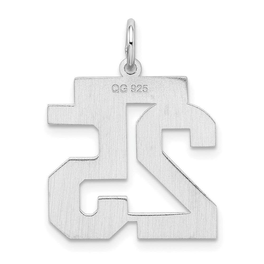 Sterlingsilber Silber/rhodiniert Satiniert Zahl 25 Charm