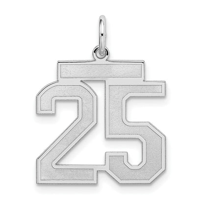 Sterlingsilber Silber/rhodiniert Satiniert Zahl 25 Charm