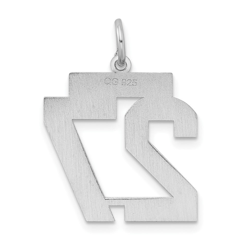 Sterlingsilber Silber/rhodiniert Satiniert Zahl 27 Charm